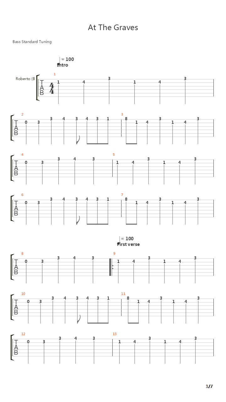 At The Graves吉他谱