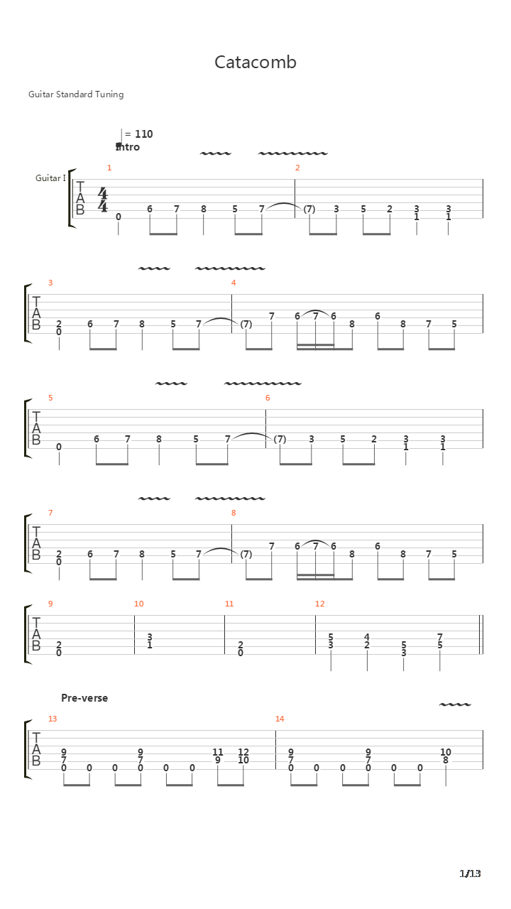 Catacomb吉他谱