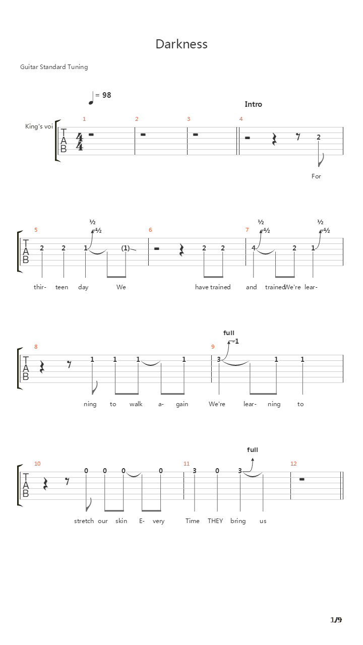 Darkness吉他谱