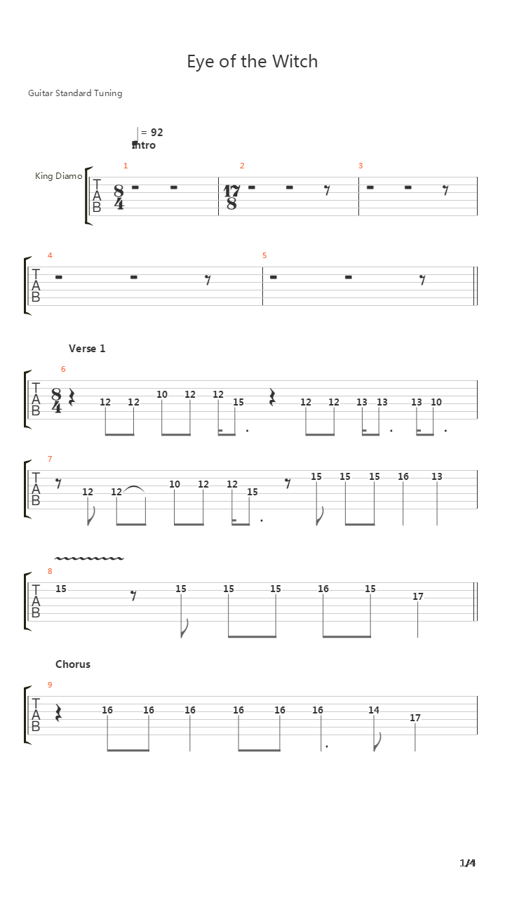 Eye Of The Witch吉他谱