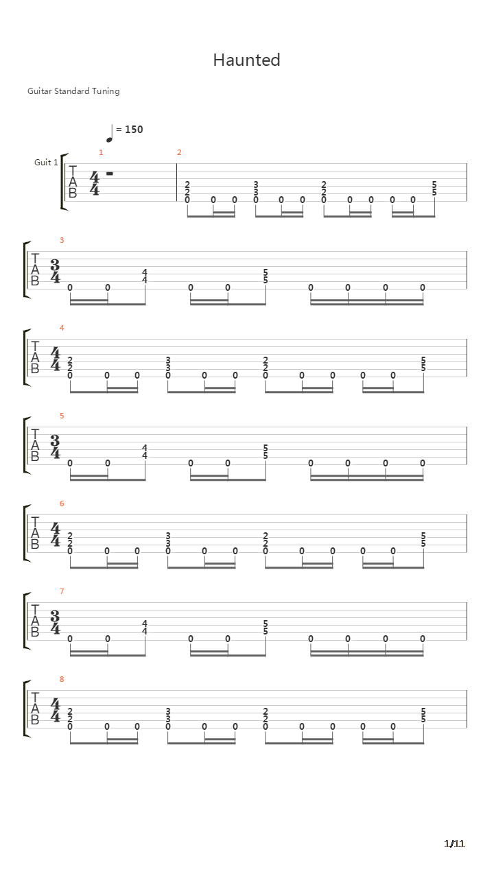 Haunted吉他谱