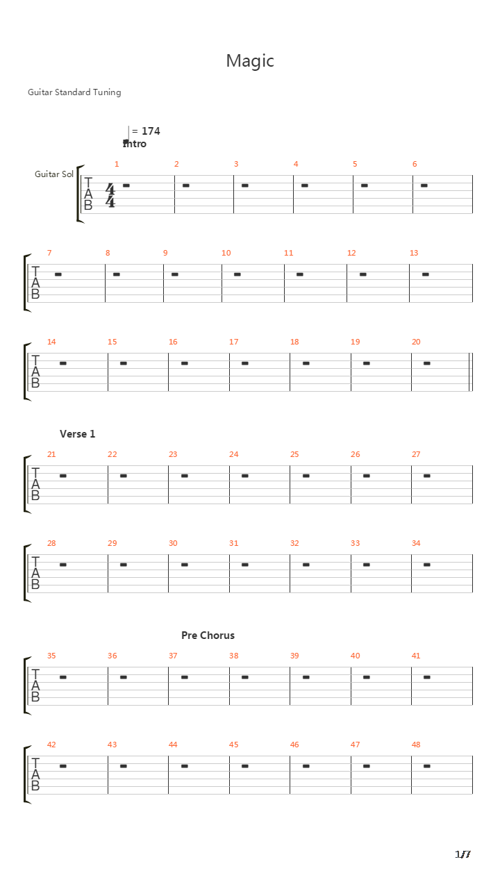 Magic吉他谱