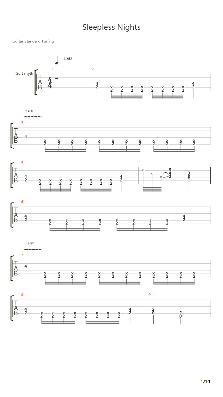 Sleepless Night吉他谱
