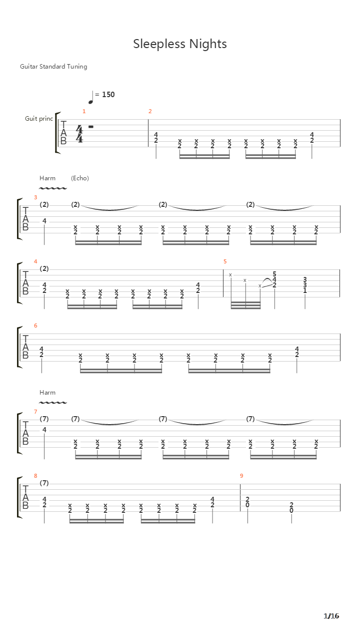 Sleepless Night吉他谱