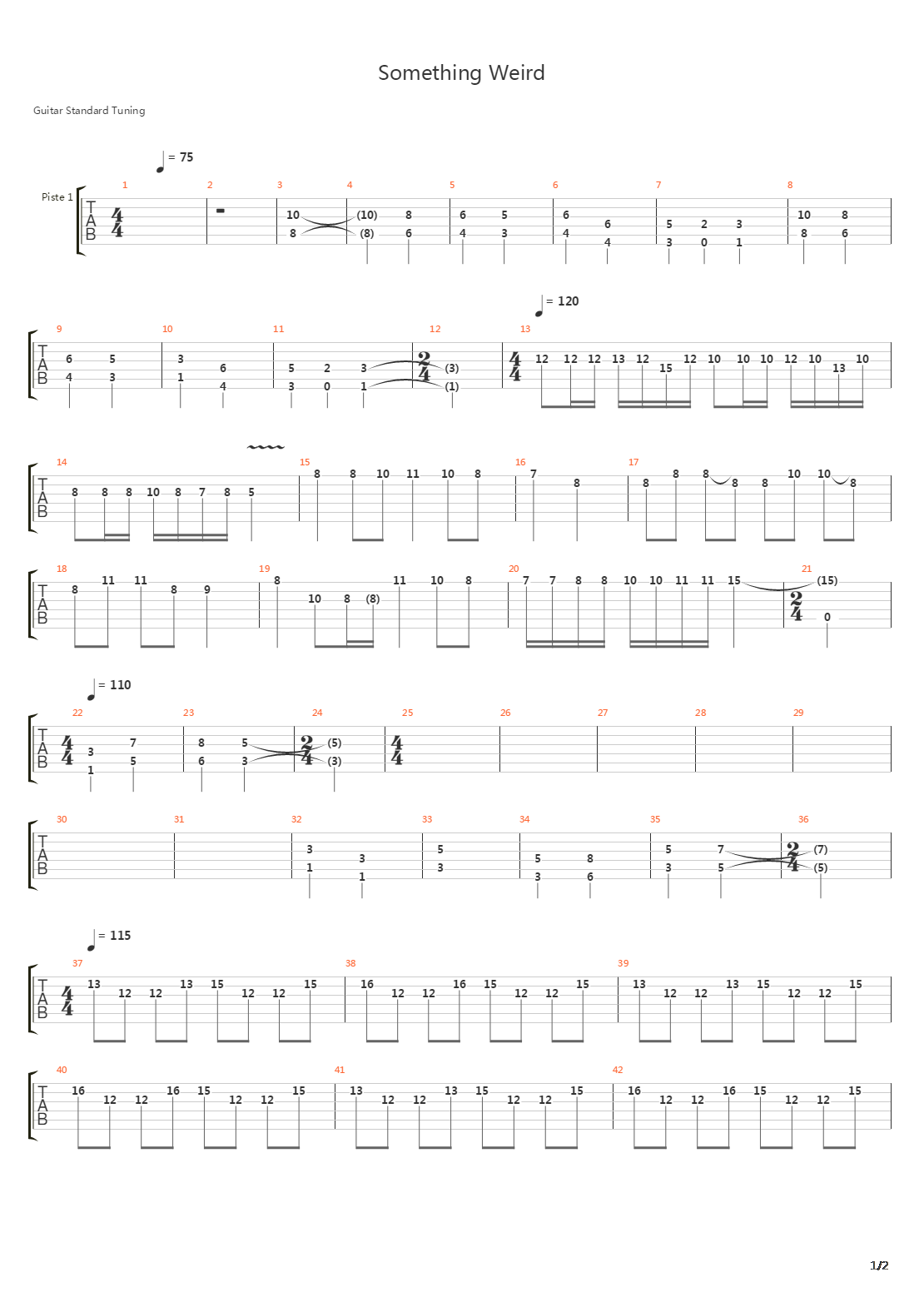 Something Weird吉他谱