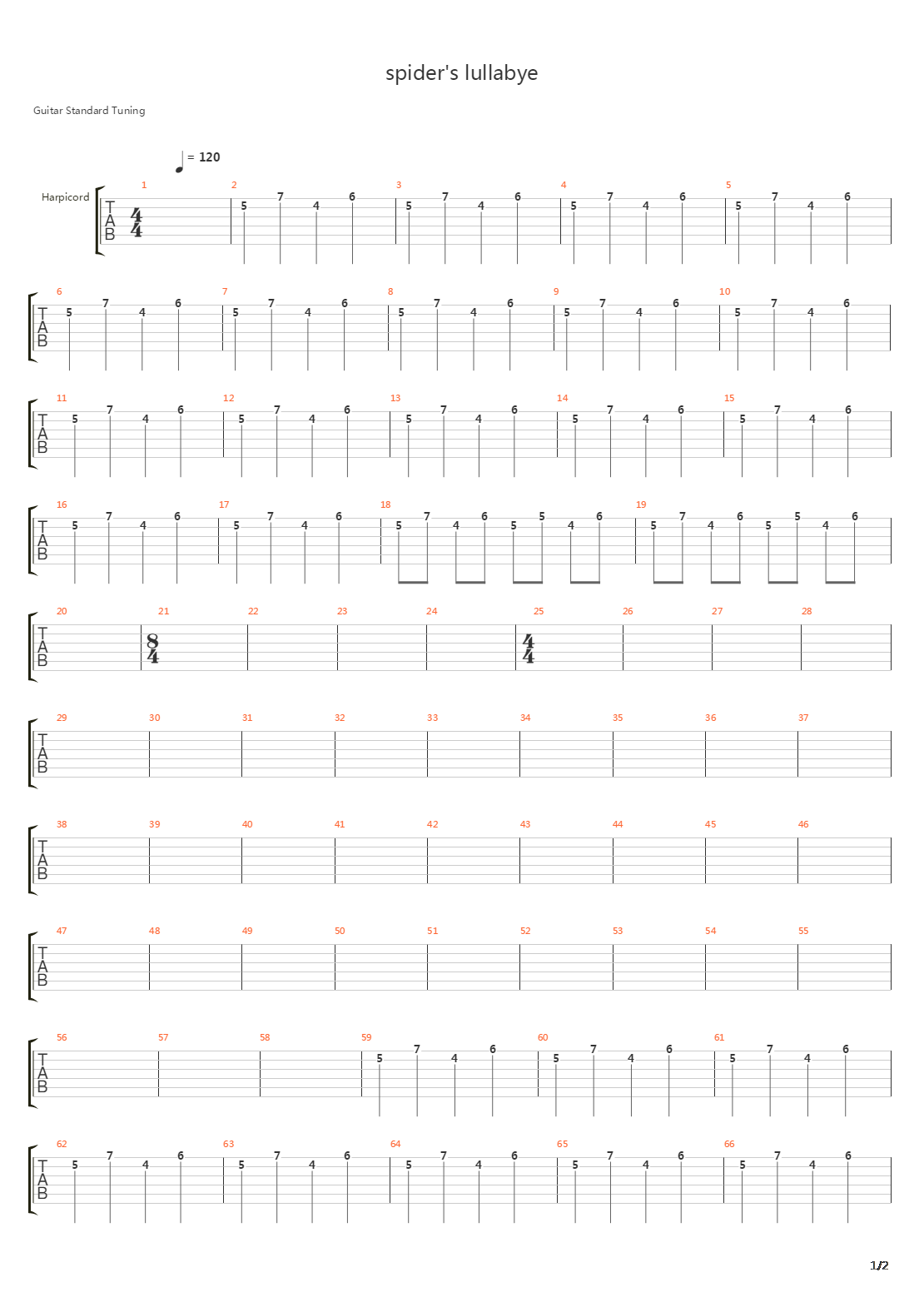 Spiders Lullabye吉他谱