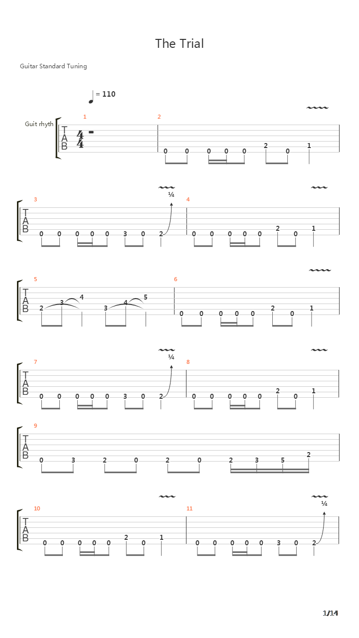 The Trial Chambre Ardente吉他谱