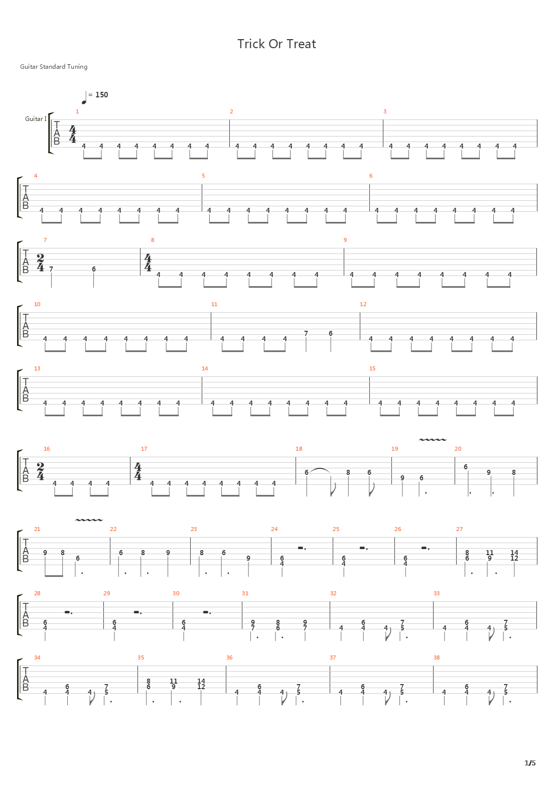 Trick Or Treat吉他谱