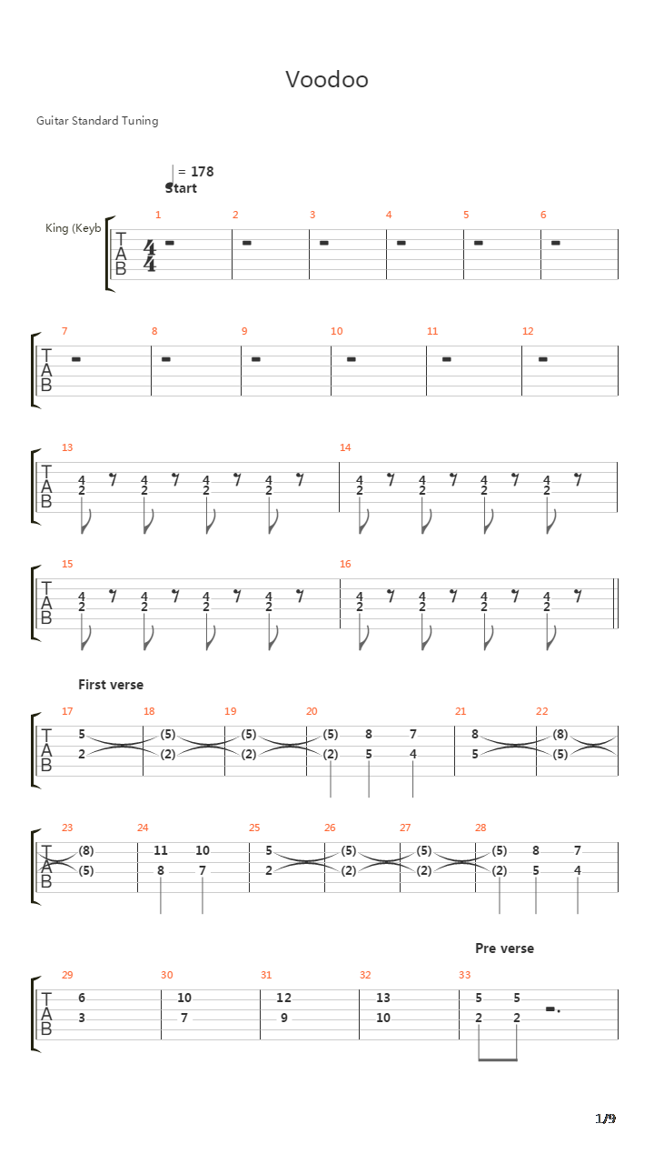 Voodoo吉他谱