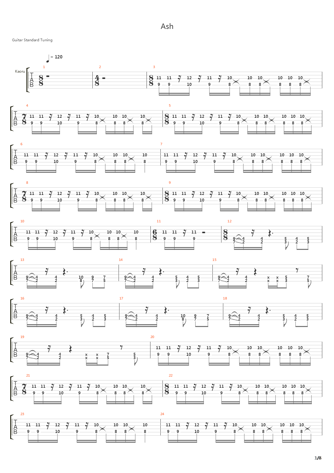 Ash吉他谱