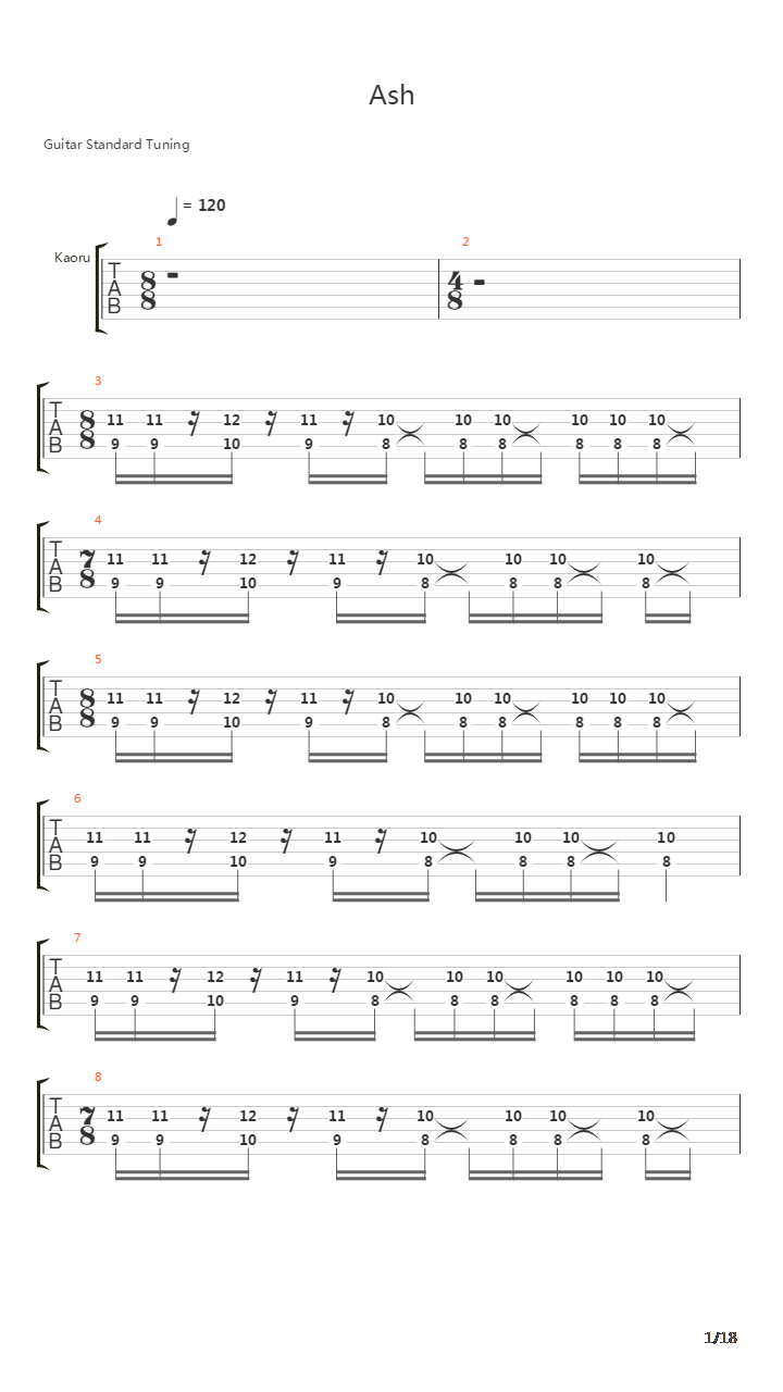 Ash吉他谱