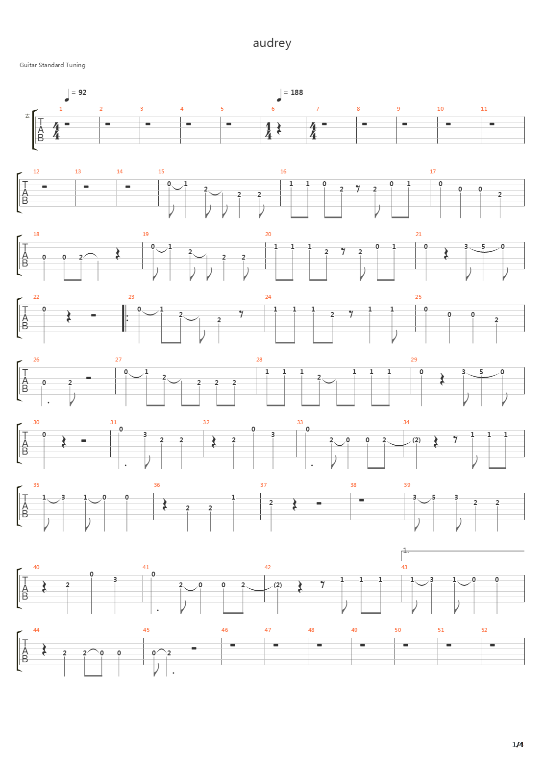Audrey吉他谱