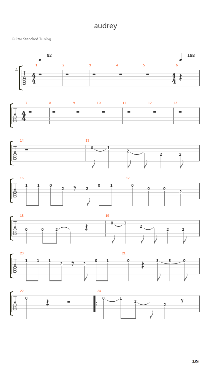 Audrey吉他谱
