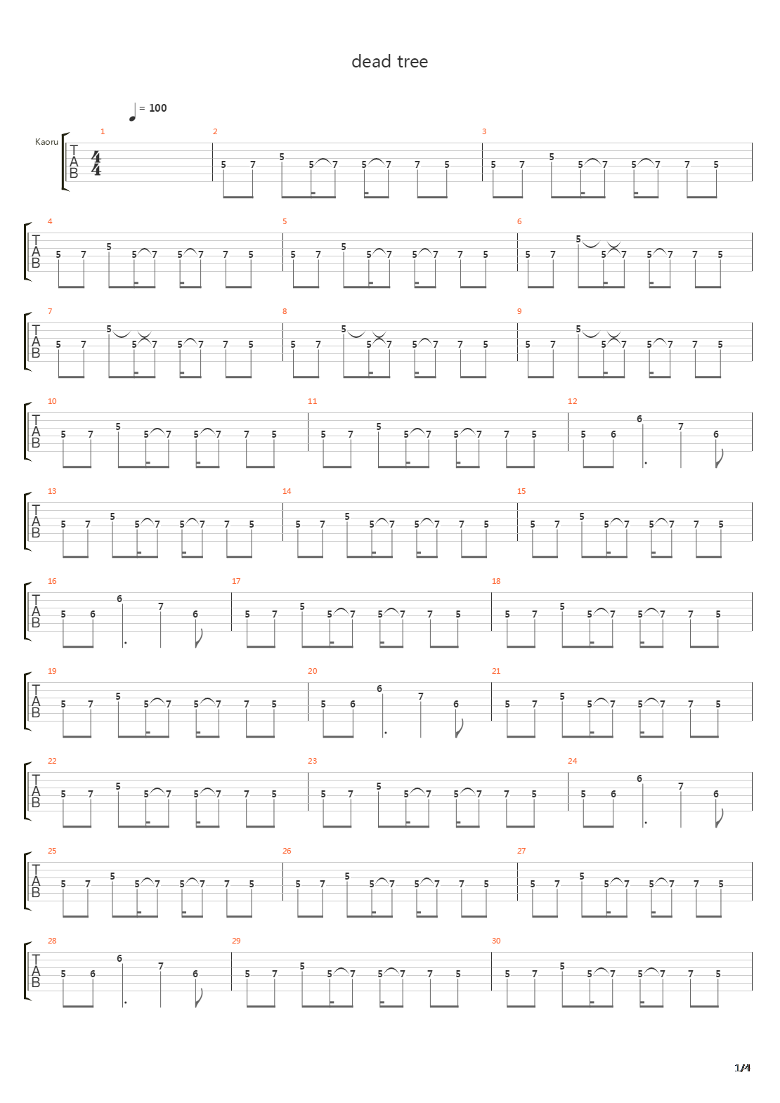 Dead Tree吉他谱