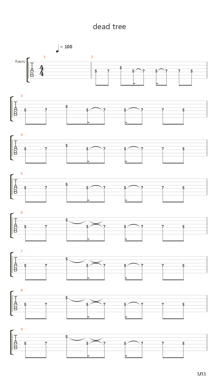 Dead Tree吉他谱