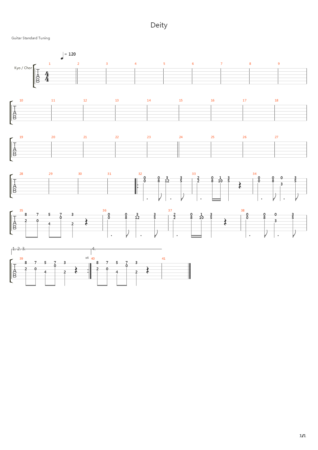 Deity吉他谱