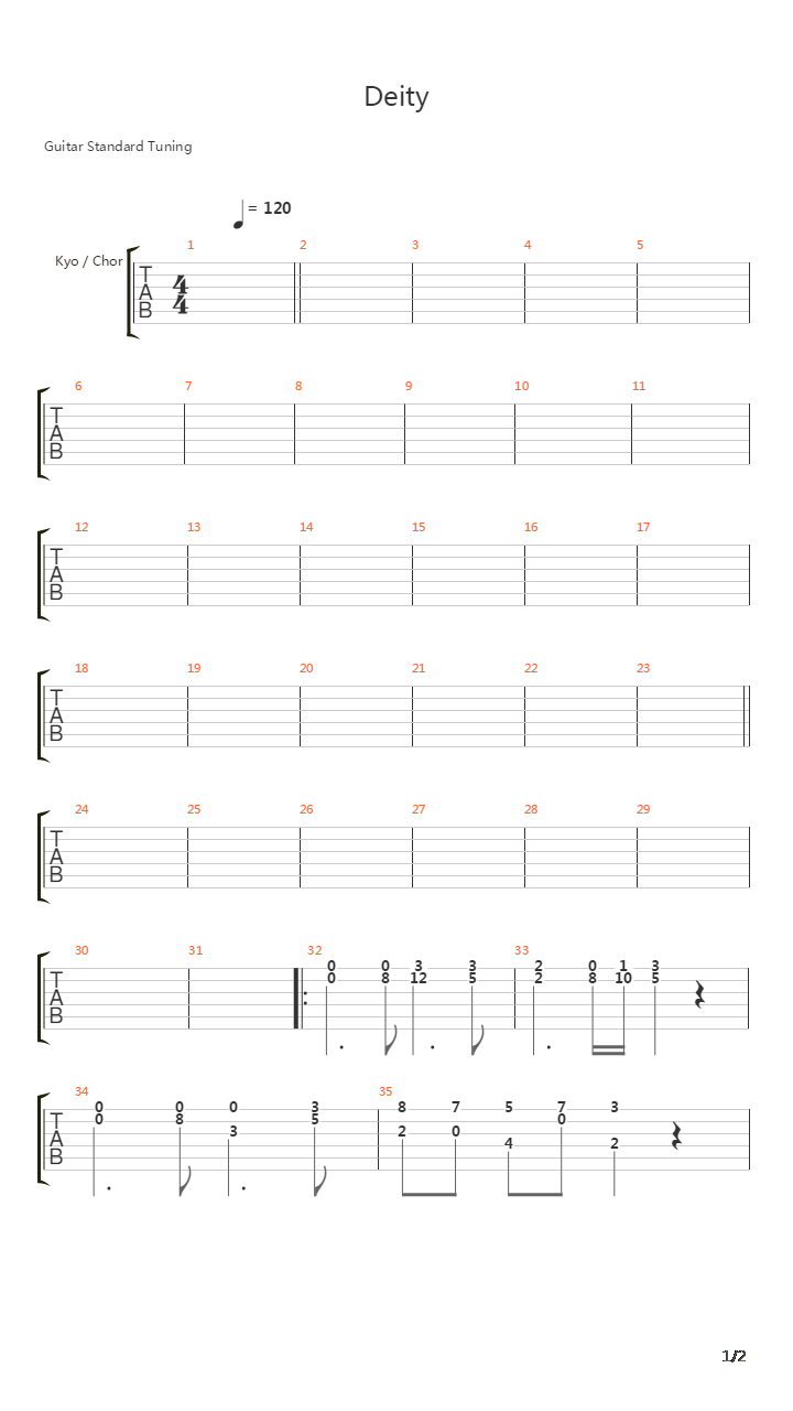 Deity吉他谱