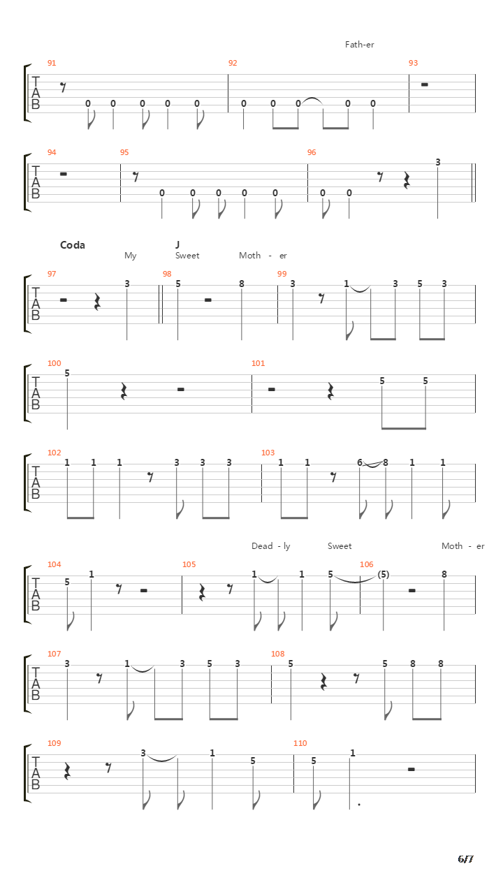 Embryo吉他谱