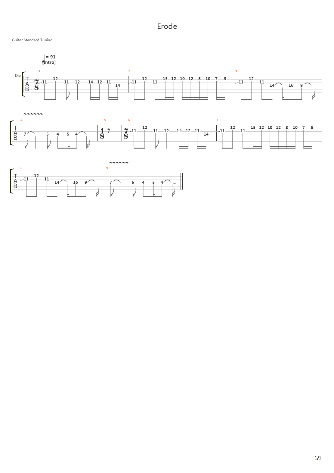 Erode吉他谱