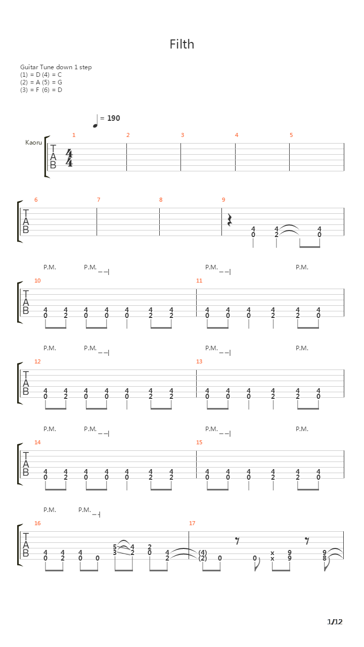 Filth吉他谱
