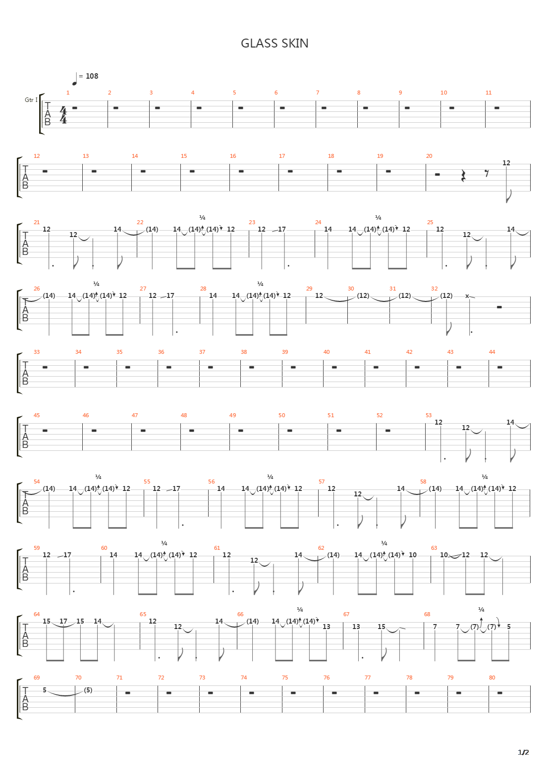 Glass Skin吉他谱
