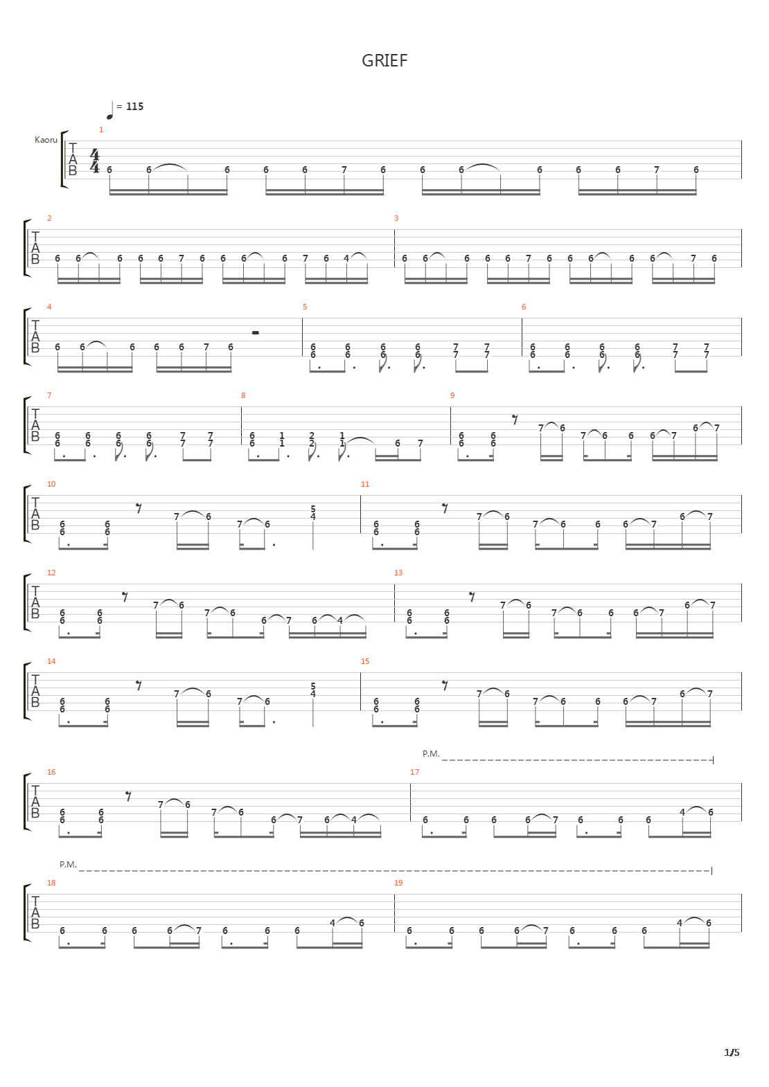 Grief吉他谱