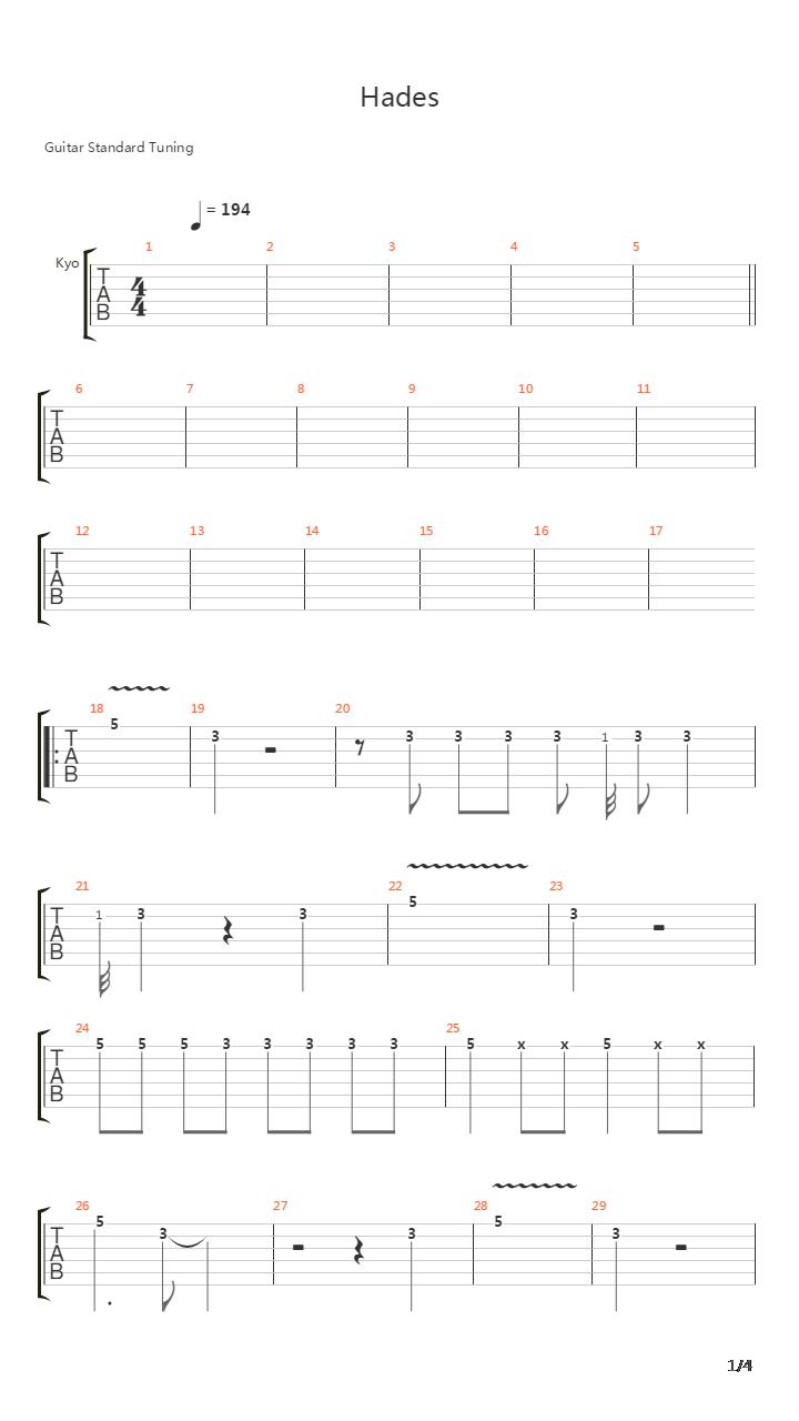 Hades吉他谱