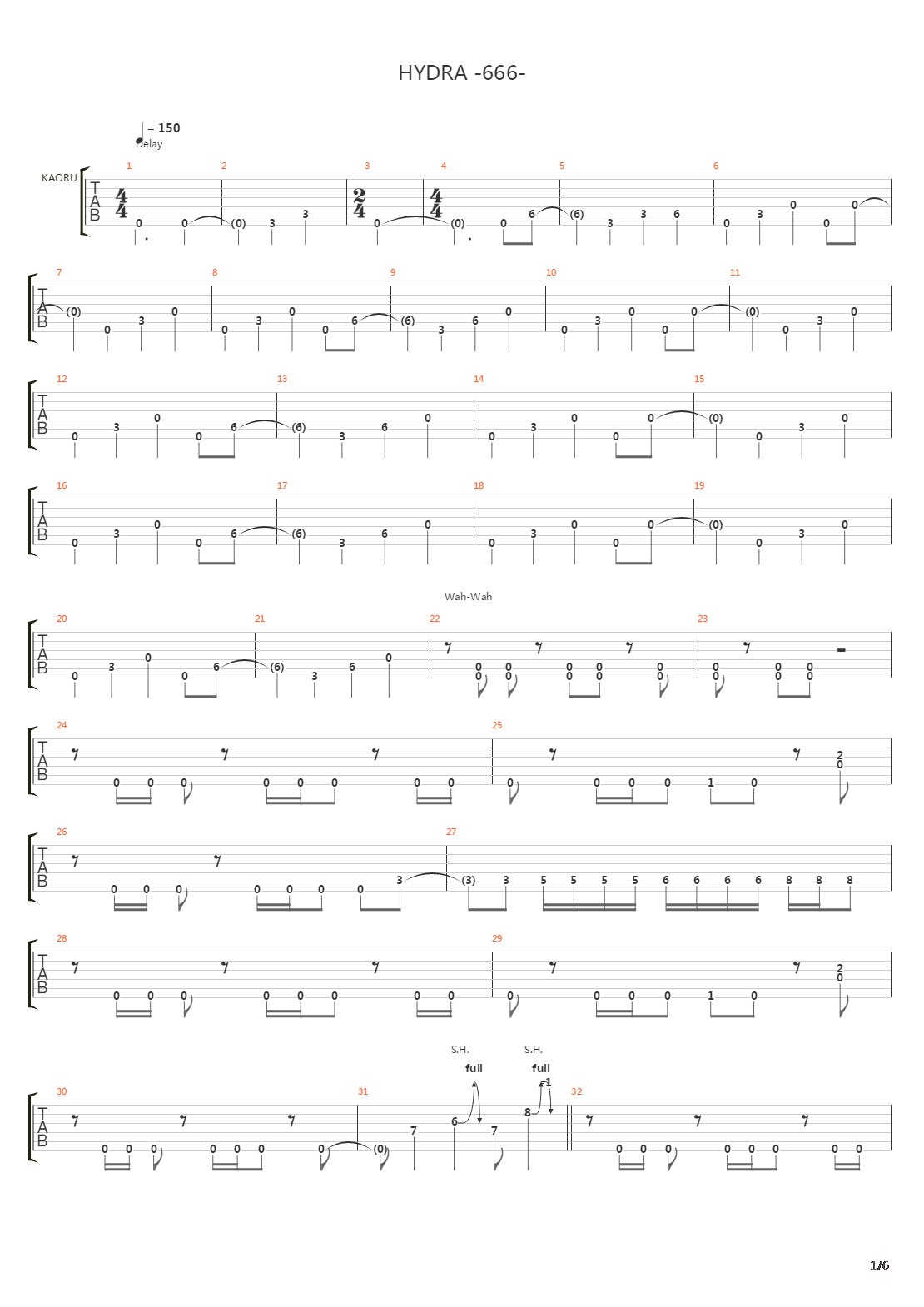 Hydra吉他谱