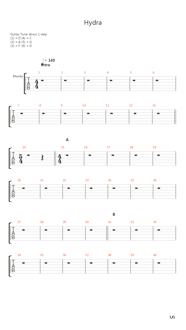 Hydra吉他谱