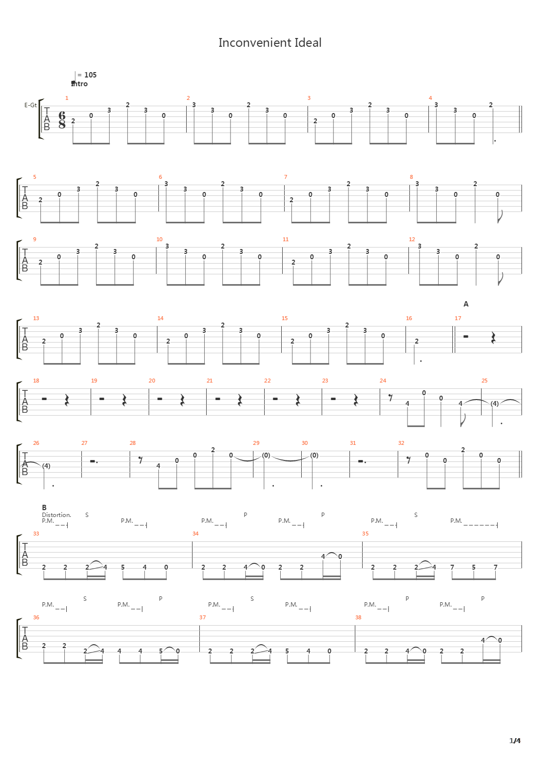 Inconvenient Ideal吉他谱