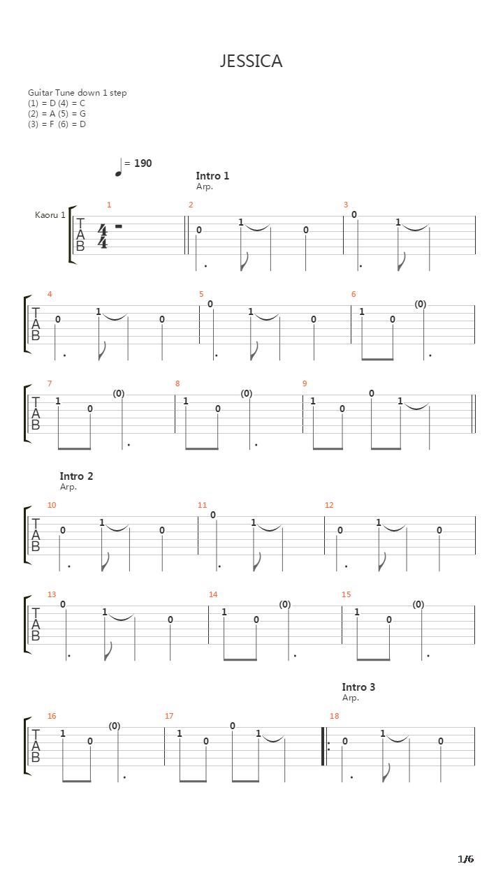 Jessica吉他谱