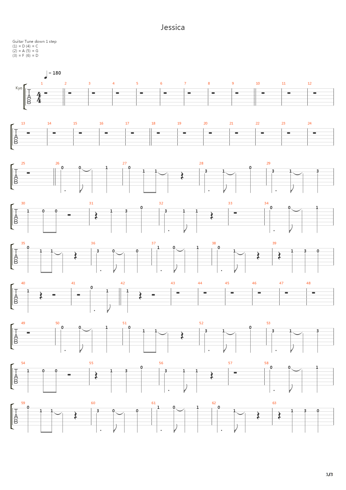 Jessica吉他谱