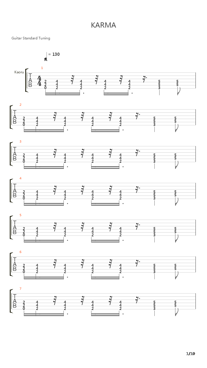 Karma吉他谱