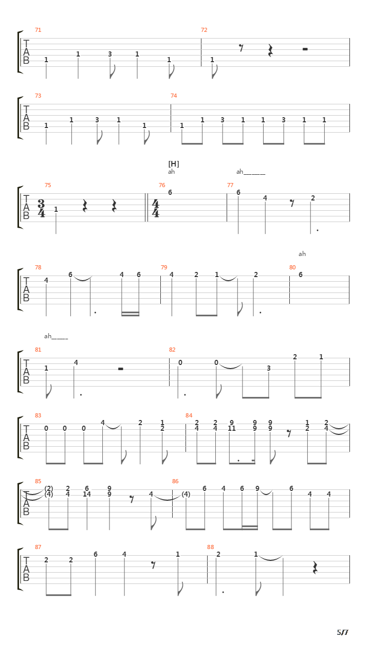 Kodou(鼓动)吉他谱