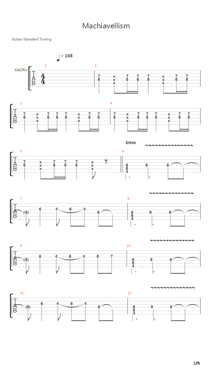 Machiavellism吉他谱