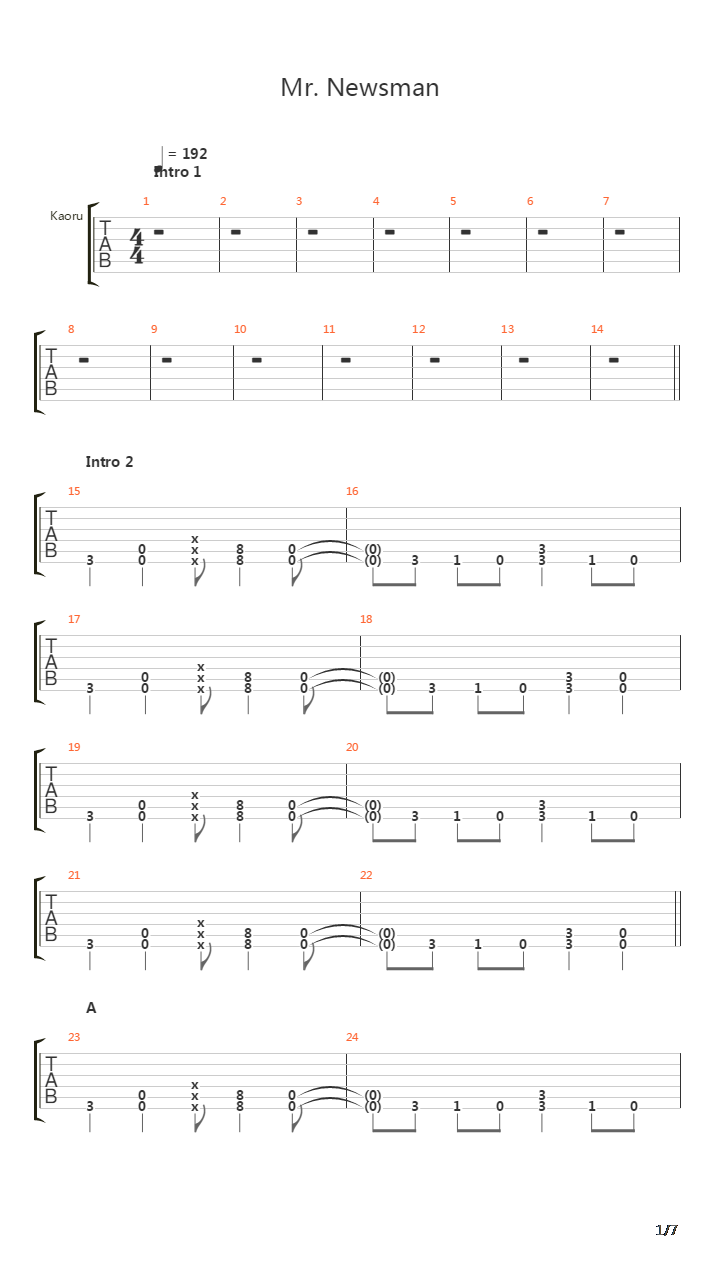Mr Newsman吉他谱