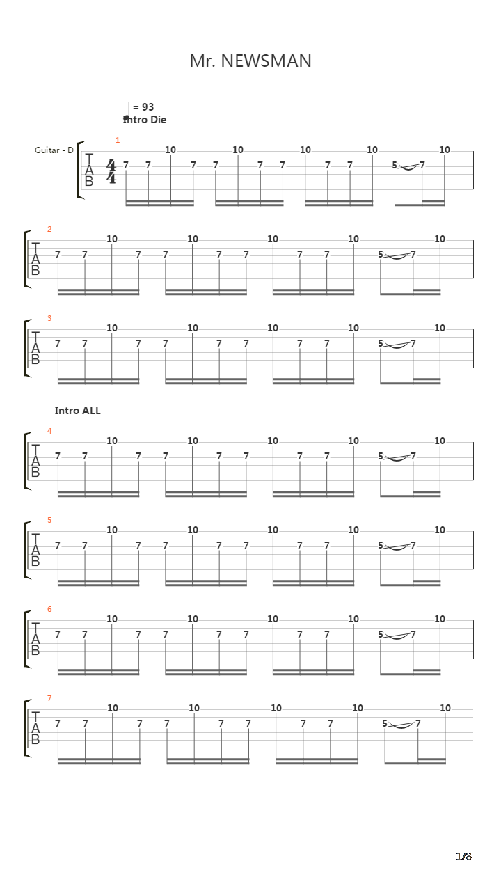 Mr Newsman吉他谱
