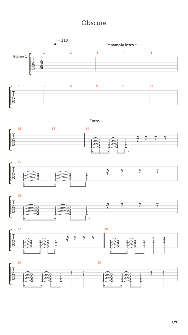 Obscure吉他谱