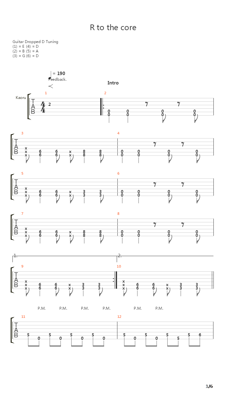 R To The Core吉他谱