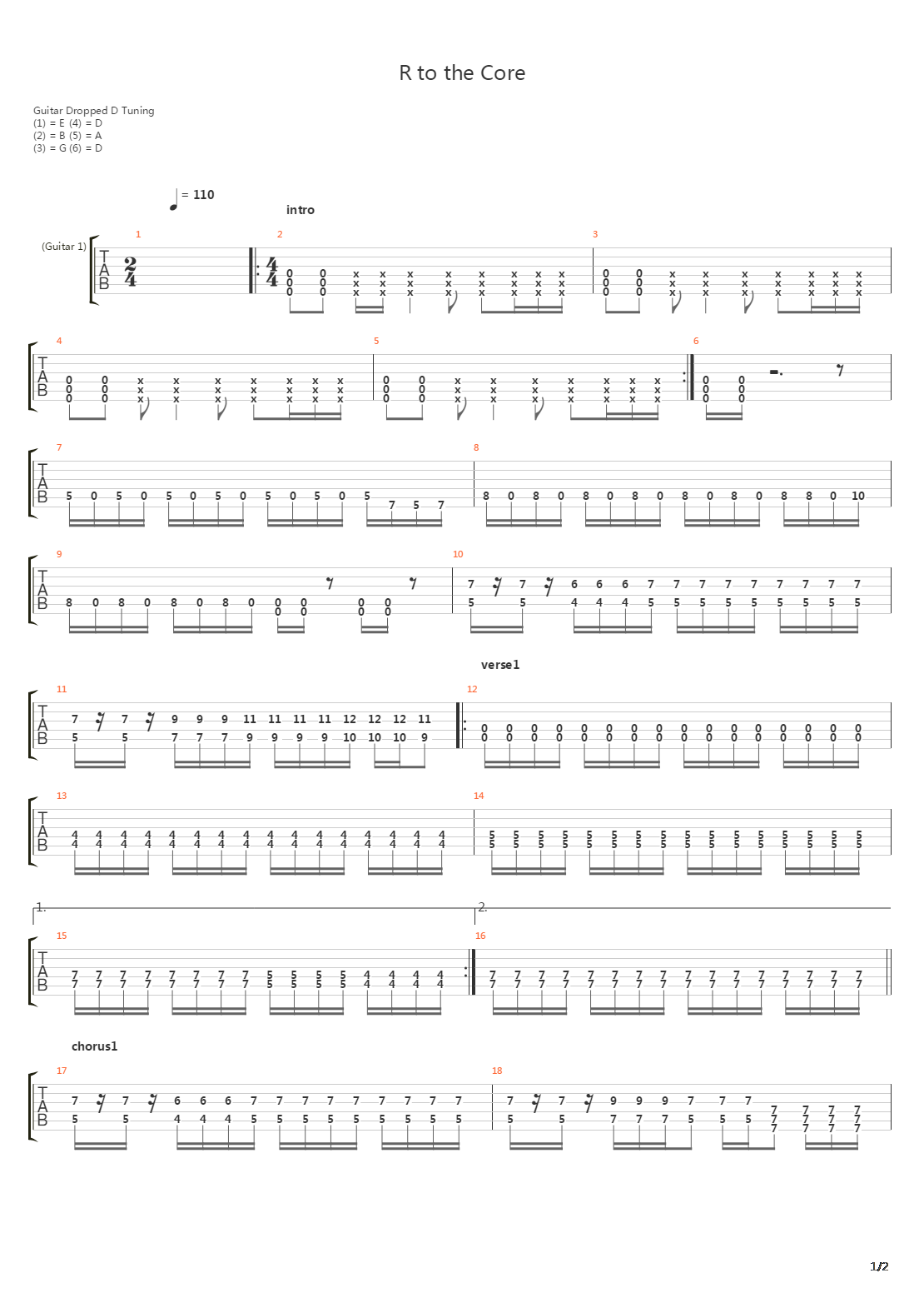 R To The Core吉他谱