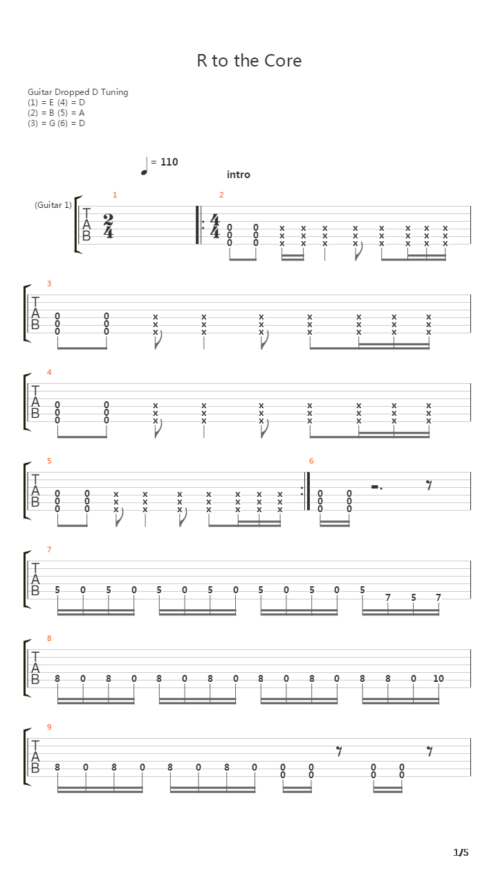 R To The Core吉他谱