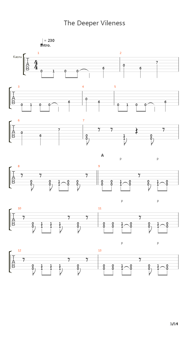 The Deeper Vileness吉他谱