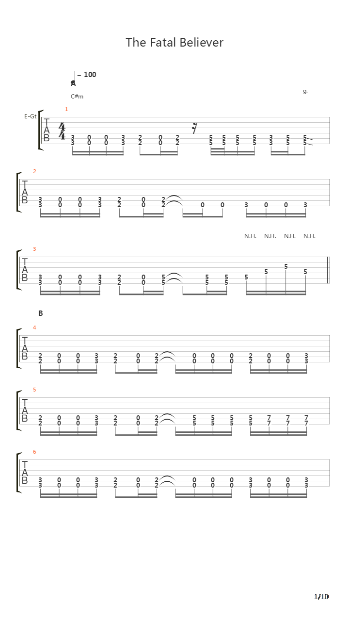 The Fatal Believer吉他谱