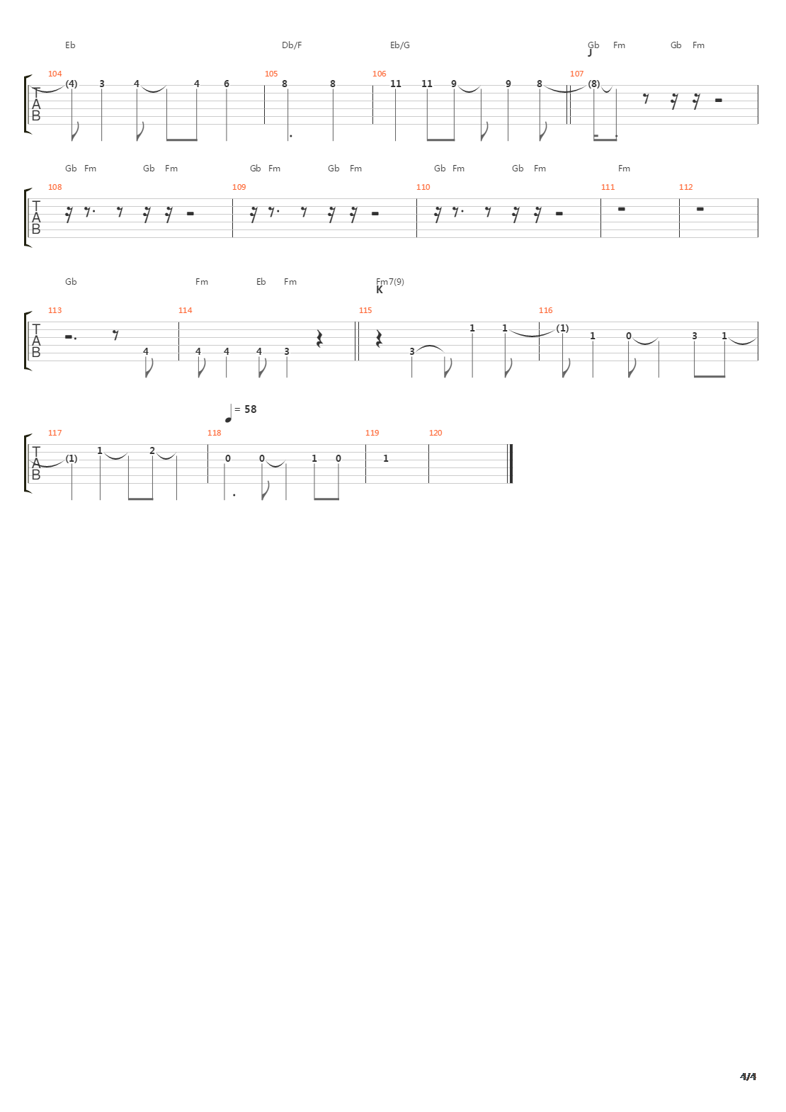 The吉他谱