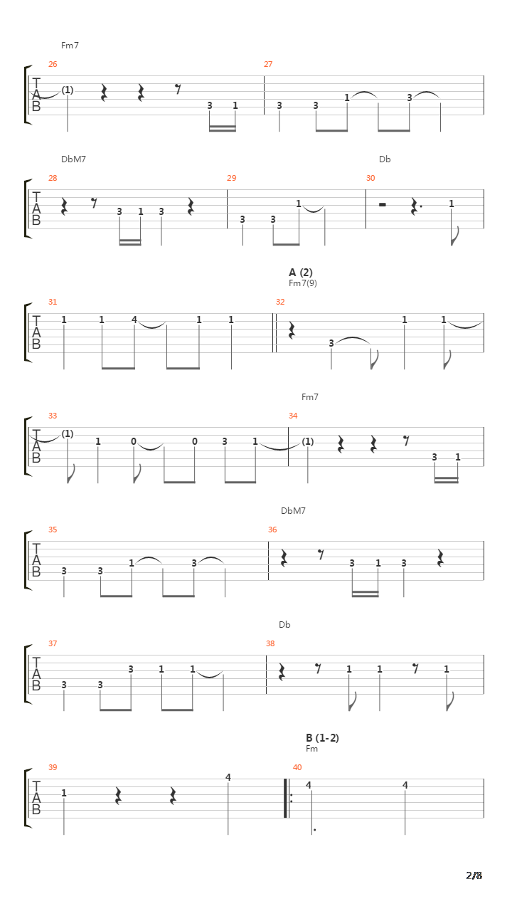 The吉他谱