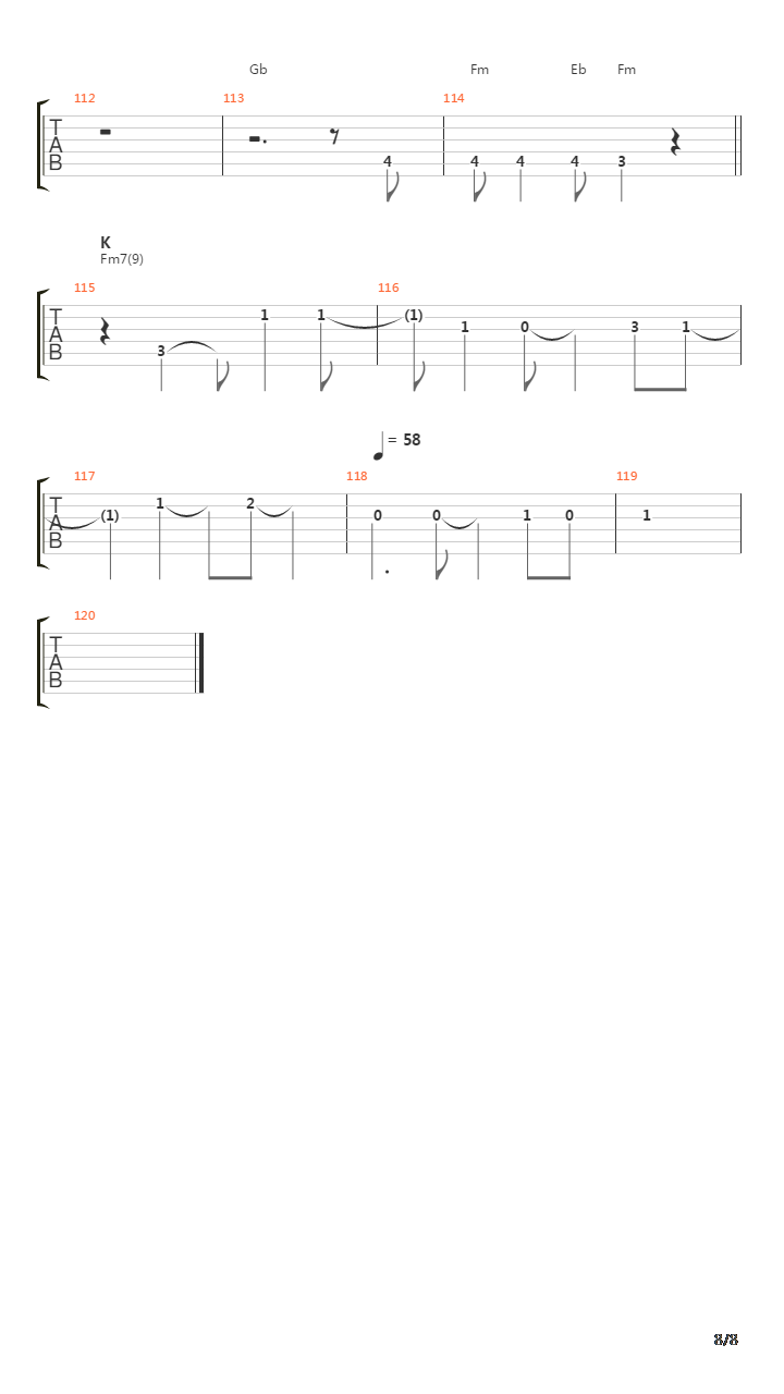 The吉他谱