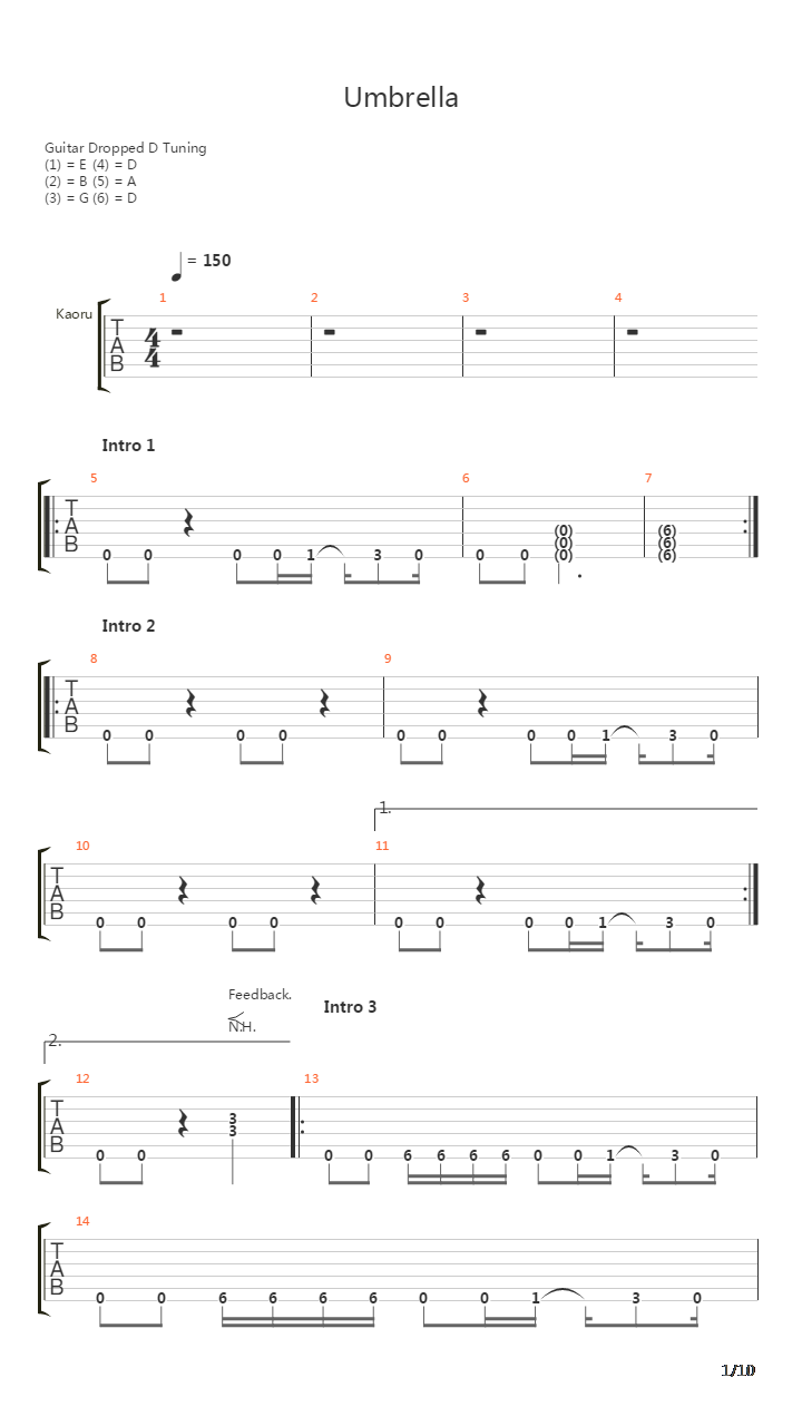 Umbrella吉他谱