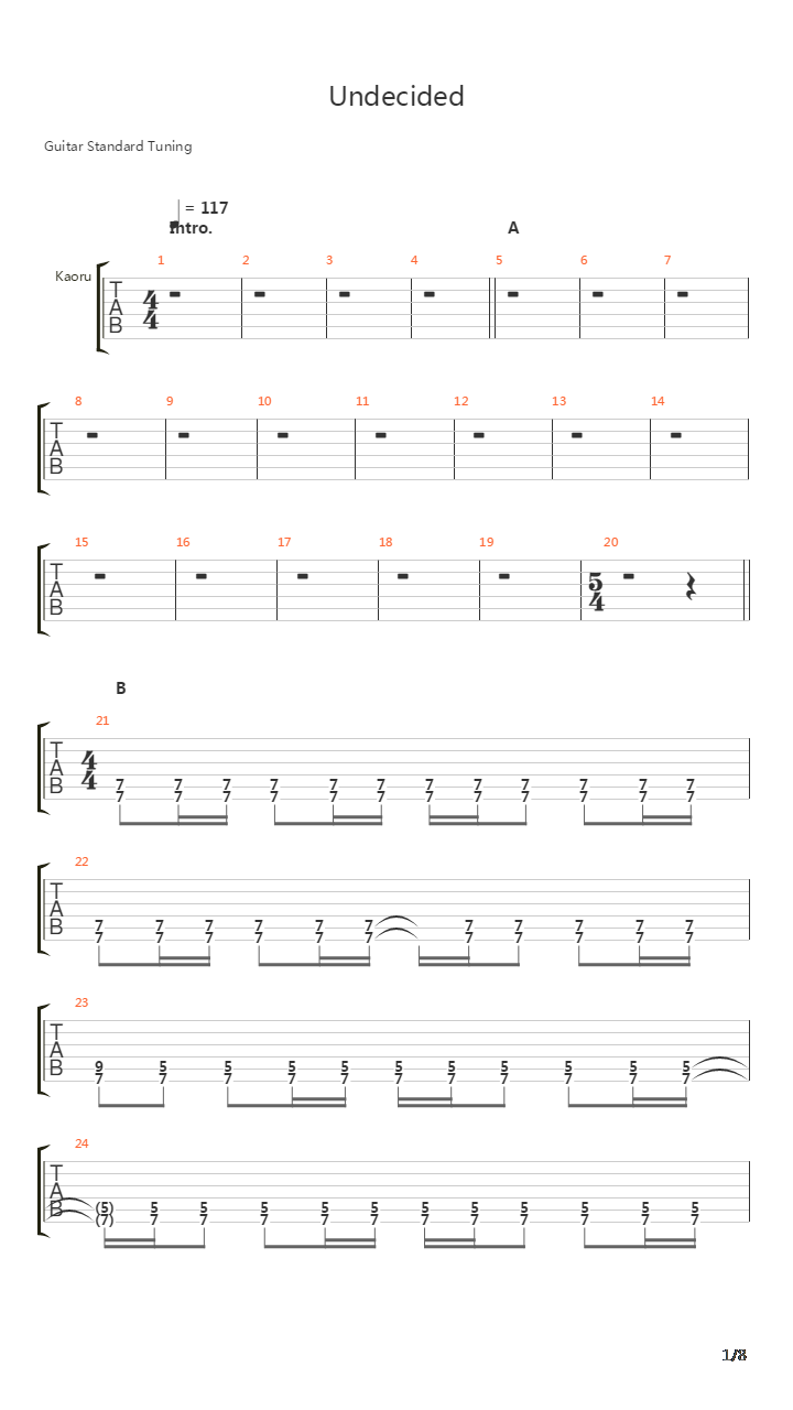 Undecided吉他谱