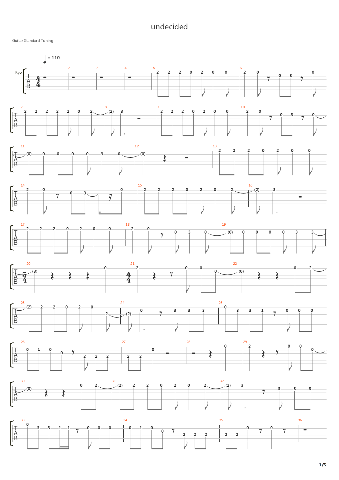 Undecided吉他谱