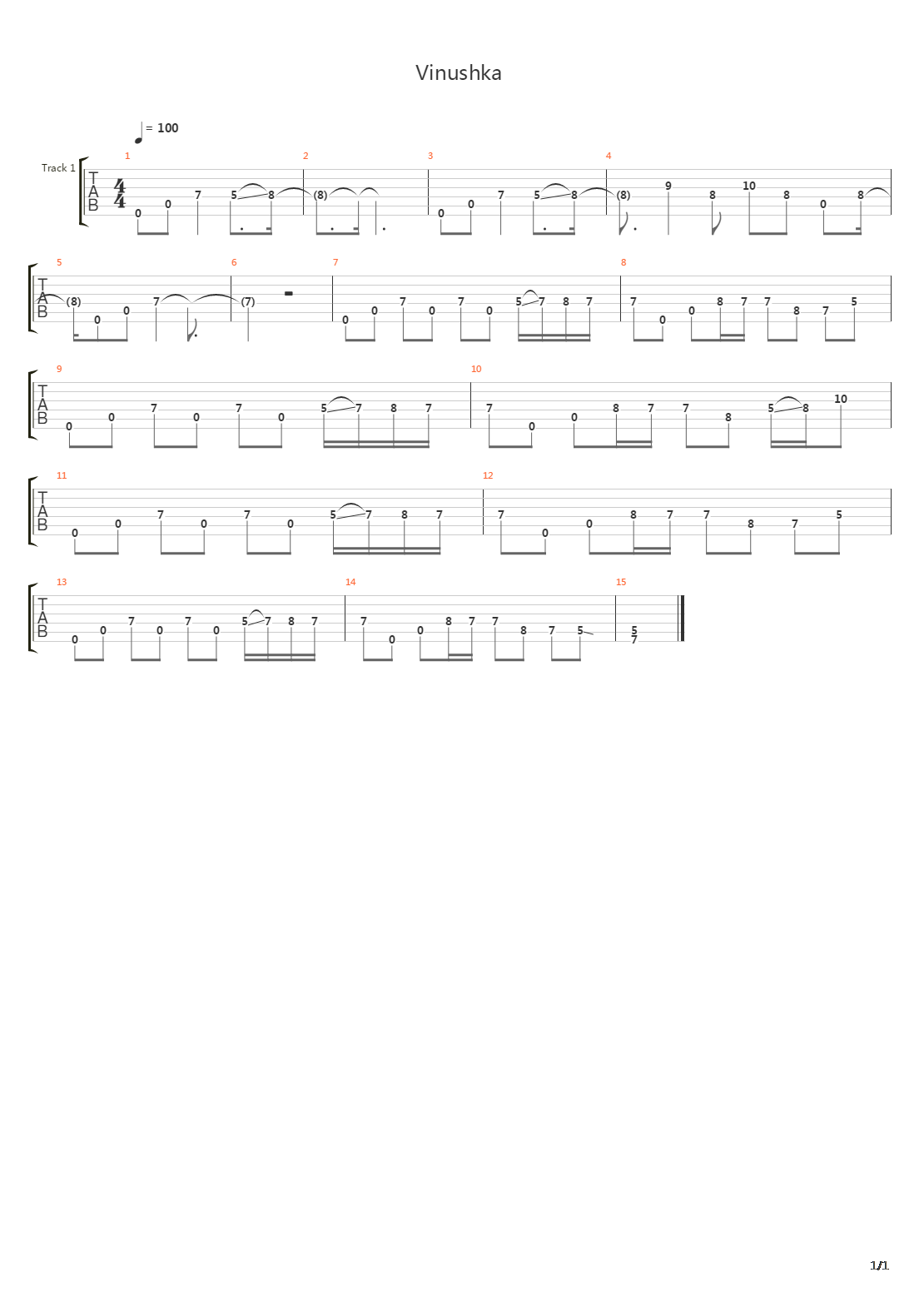 Vinushka(罪)吉他谱